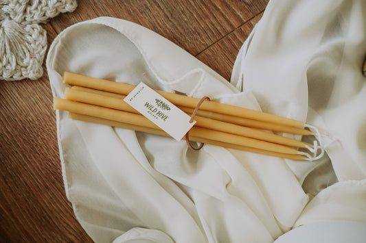 Skinny Beeswax Tapers – Set of 3 Pairs (6 Candles Total)