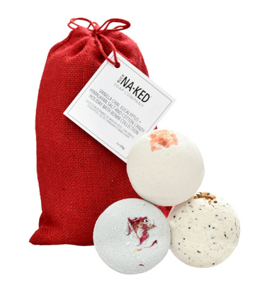 Vanilla Chai, Eucalyptus + Himalayan Salt and Cotton Candy Bath Bomb Holiday Collection