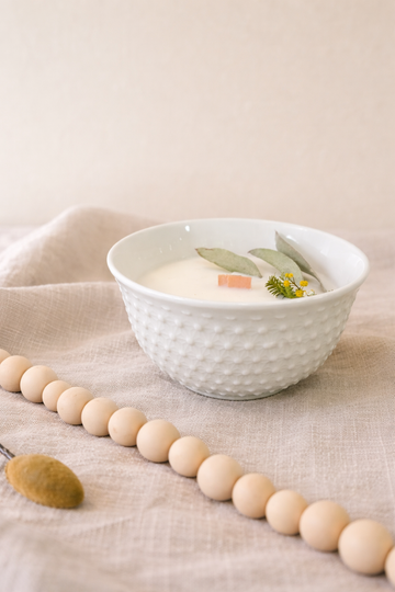 Green Paisley White Collection Candles