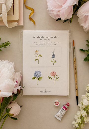 Paintable Watercolor Notecard Set