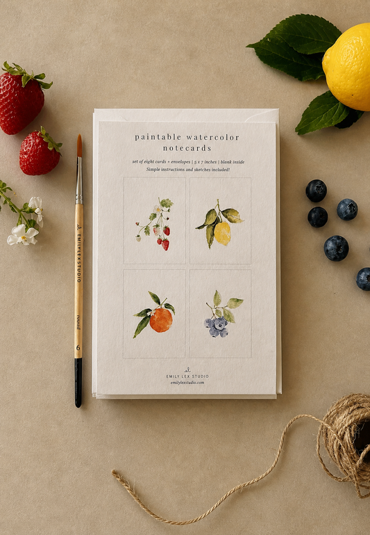 Paintable Watercolor Notecard Set