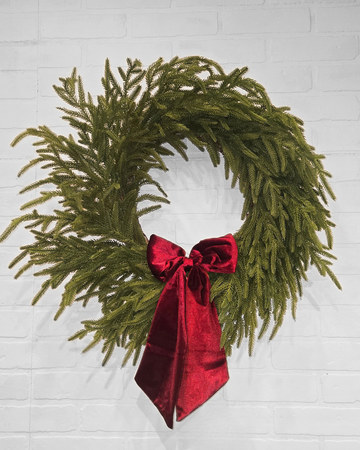 Norfolk Pine Real Touch Faux Christmas Wreath 26"